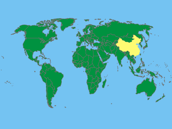 Weltkarte China