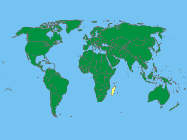 Weltkarte Madagaskar
